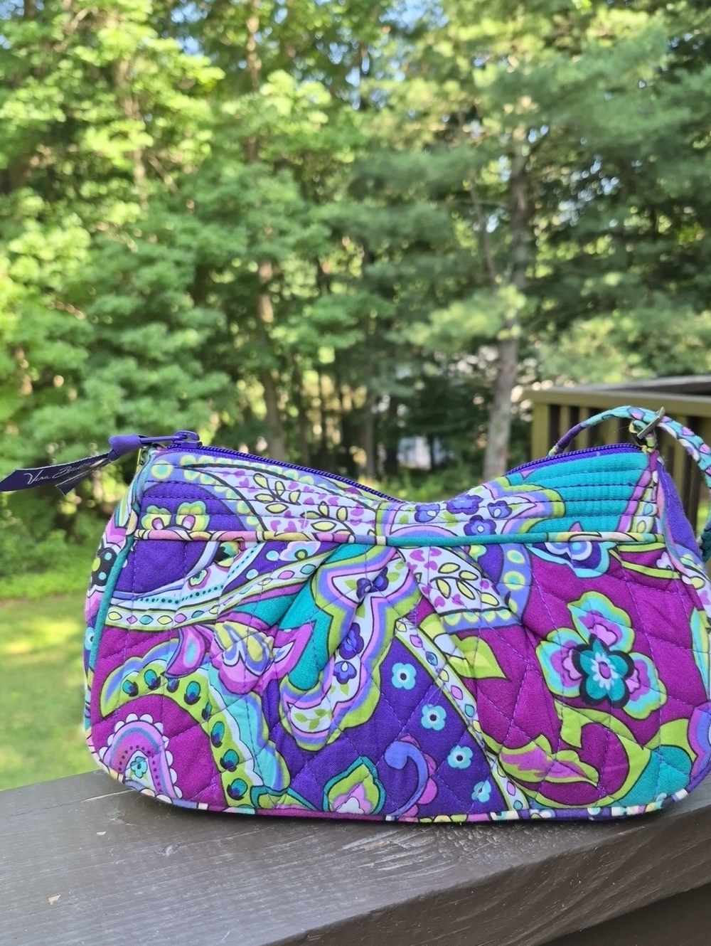 Vera Bradley Heather Frannie Crossbody Bag Purse Retired 2013 Paisley - Picture 8 of 12